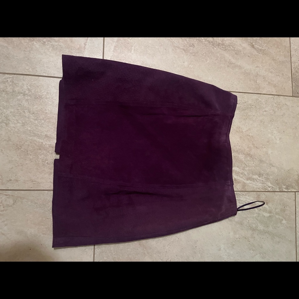 Purple Suede Leather midi skirt size 13 Copper Key
